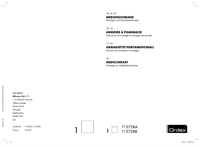 Page 1 de la notice Manuel utilisateur Ordex IAN 68501