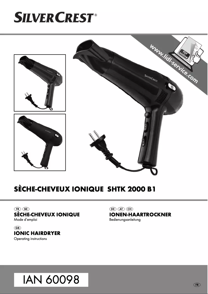 Page 1 de la notice Manuel utilisateur SilverCrest SHTK 2000 B1