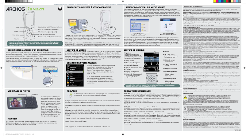 Page 1 de la notice Manuel utilisateur Archos 18 Vision