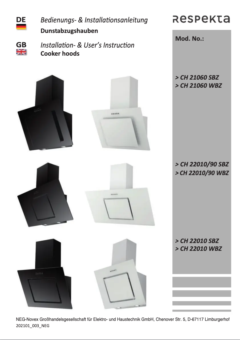 Image de la première page du manuel de l'appareil Leila CH21060SBZ