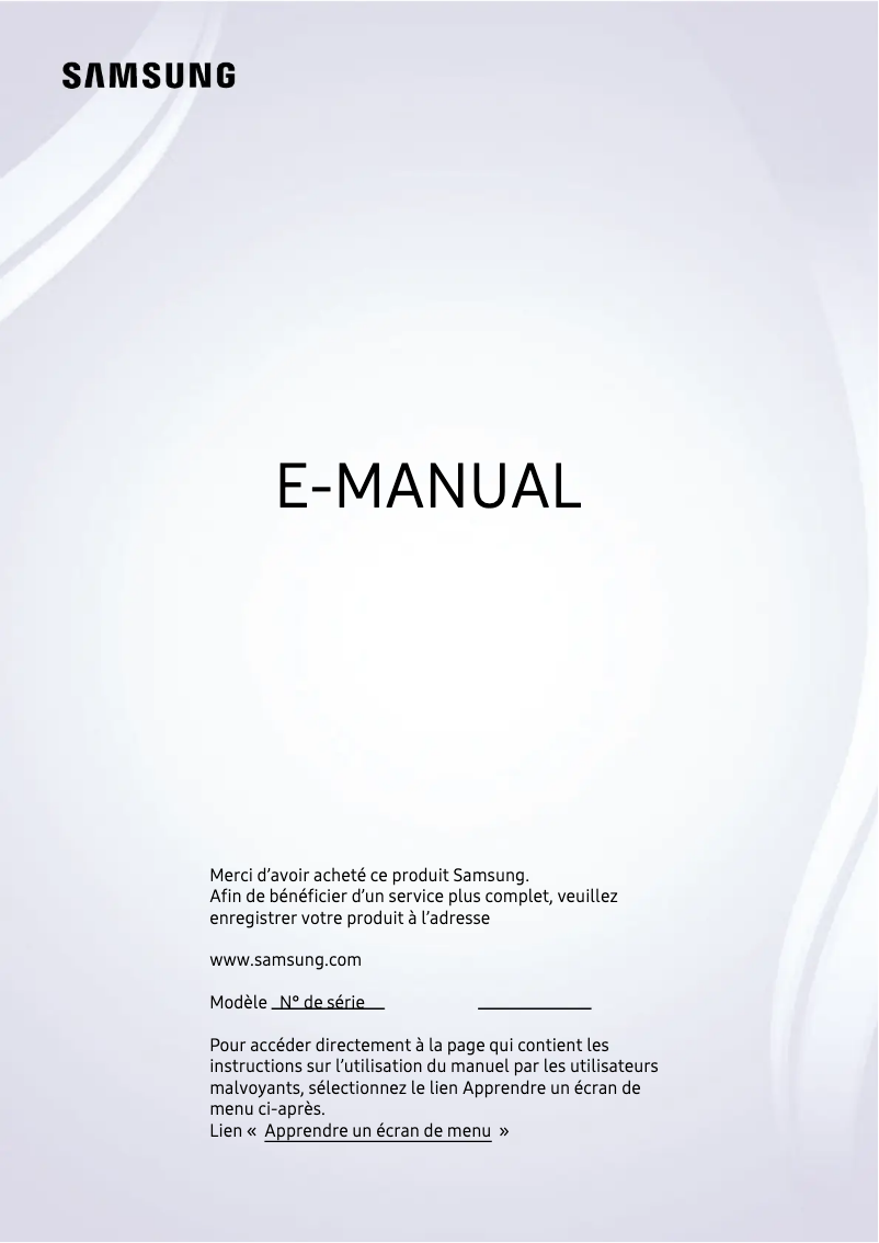 Page 1 de la notice Manuel utilisateur Samsung UA50CU8100U