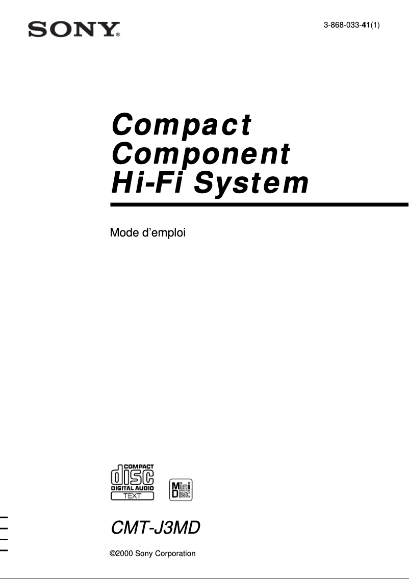 Página 1 del manual Manual de usuario Sony CMT-J3MD