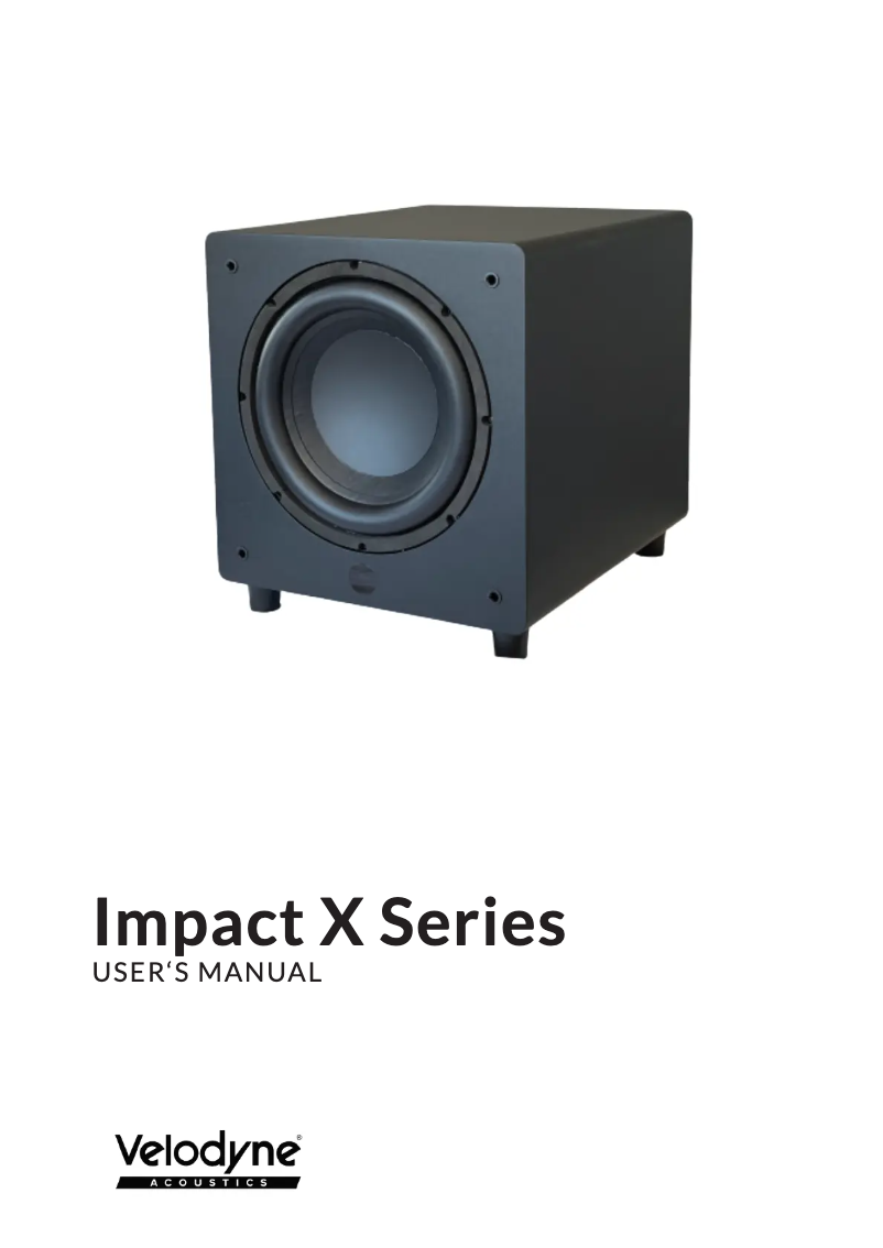Page n°1 - Manuel utilisateur Velodyne Impact X10