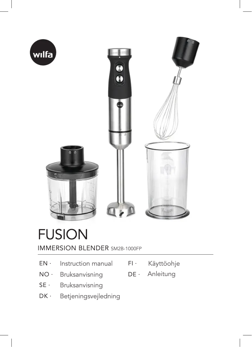 Page n°1 - Manuel utilisateur Wilfa Fusion SM2B-1000FP