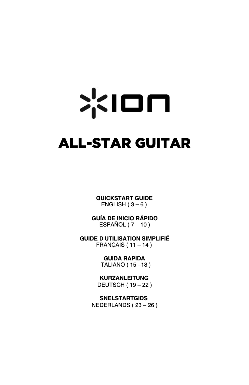 Page 1 de la notice Manuel utilisateur ION All-Star Guitar