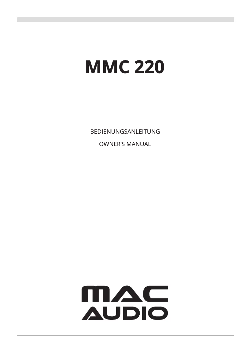 Image de la première page du manuel de l'appareil MMC 220