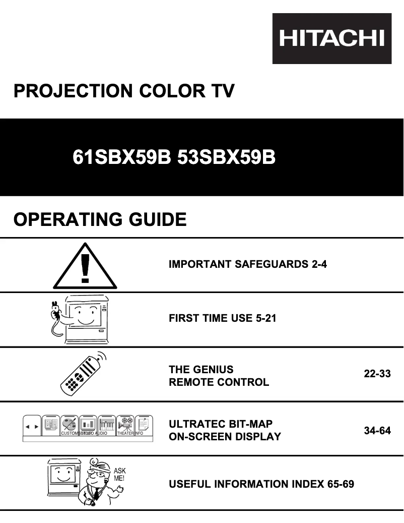 Page 1 de la notice Manuel utilisateur Hitachi 53SBX59B