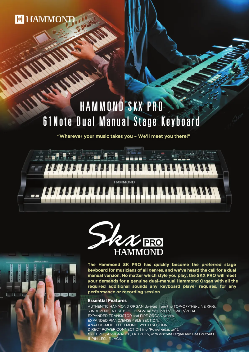Page 1 de la notice Manuel utilisateur Hammond SKX Pro