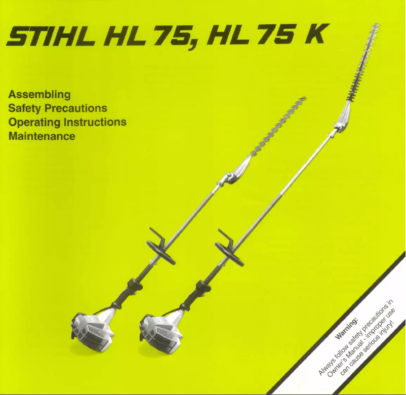 Page n°1 - Manuel utilisateur Stihl HL 75 K