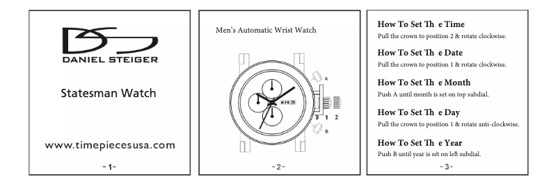 Image de la première page du manuel de l'appareil Statesman