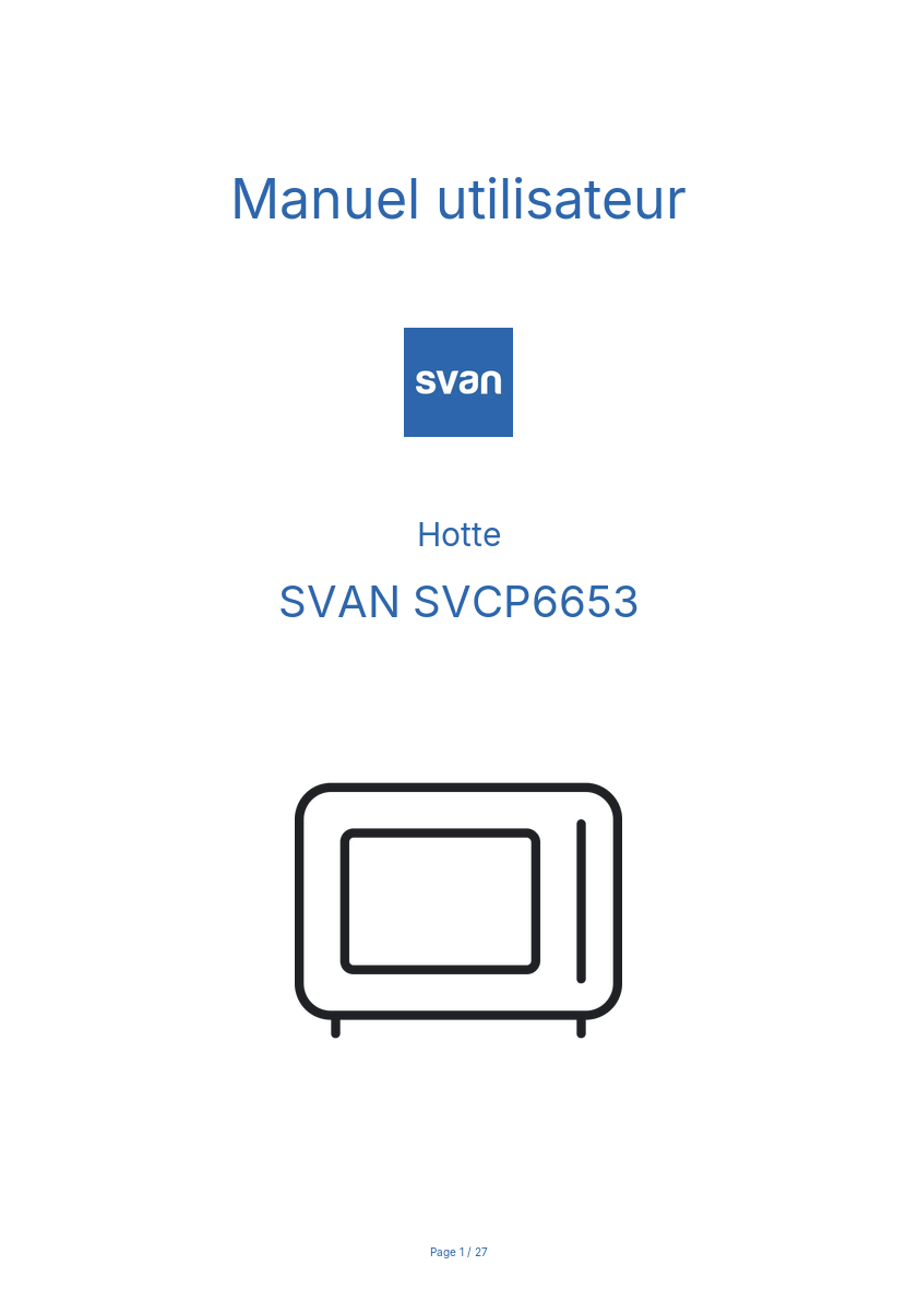 Image de la première page du manuel de l'appareil SVCP6653