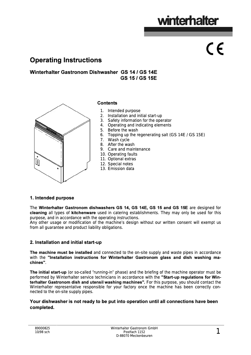 Image de la première page du manuel de l'appareil GS15
