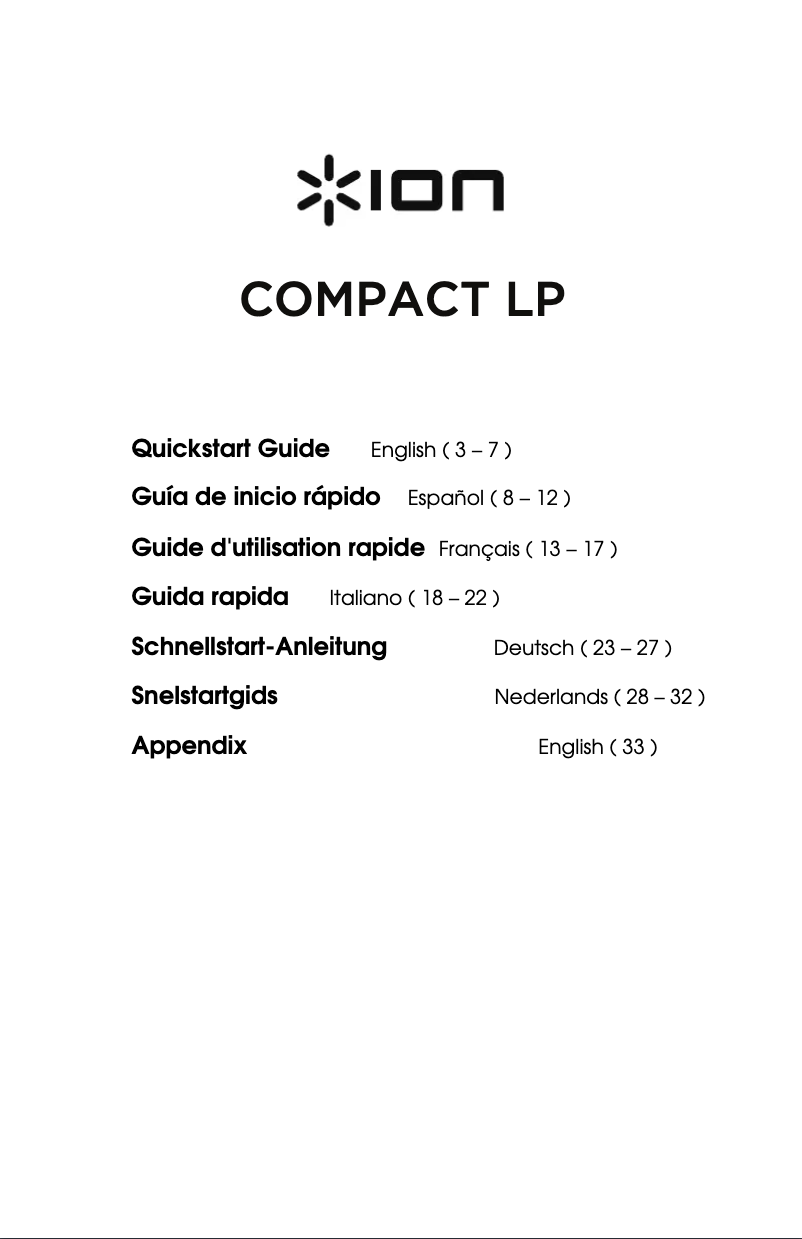 Page 1 de la notice Manuel utilisateur ION Compact LP