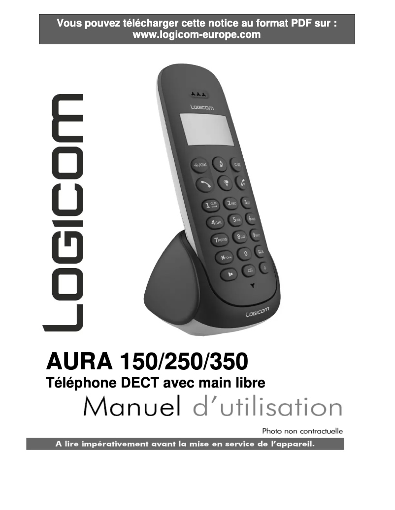 Page 1 de la notice Manuel utilisateur Logicom Aura 350