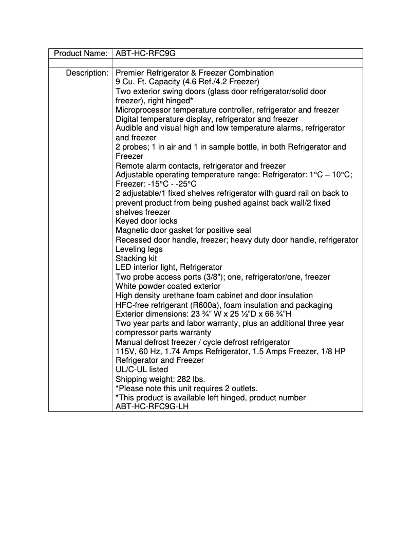 Image de la première page du manuel de l'appareil ABT-HC-RFC9G