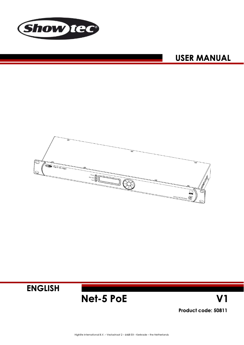 Page 1 de la notice Manuel utilisateur Showtec Net-5 PoE