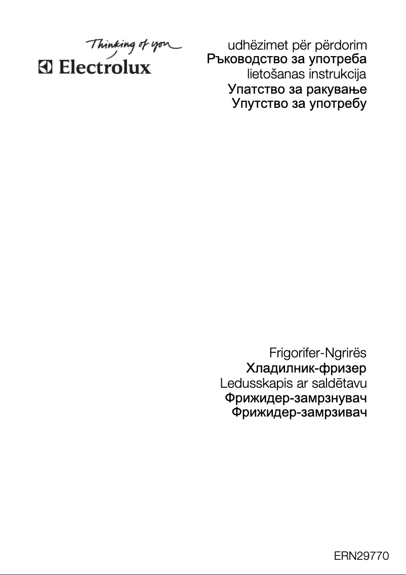 Page n°1 - Manuel utilisateur Electrolux ERN 29770