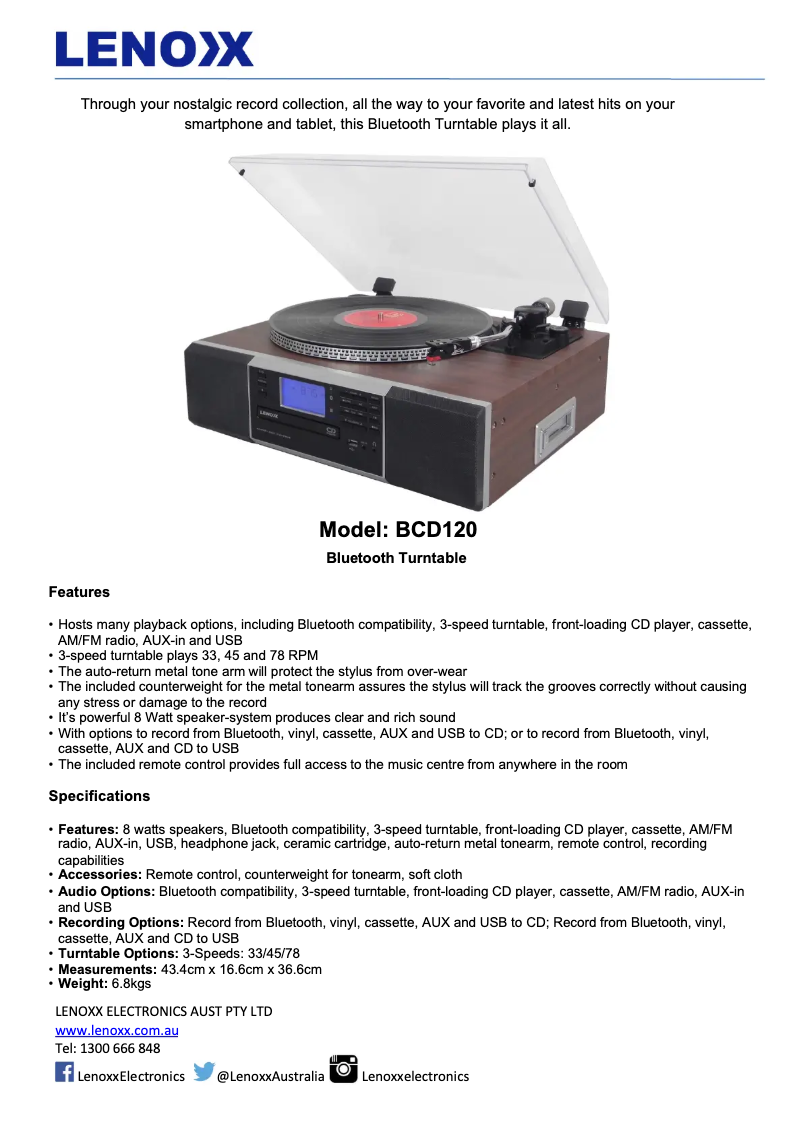 Image de la première page du manuel de l'appareil BCD120