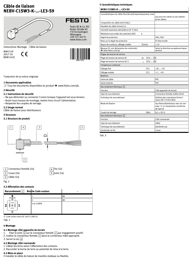 Image de la première page du manuel de l'appareil NEBV