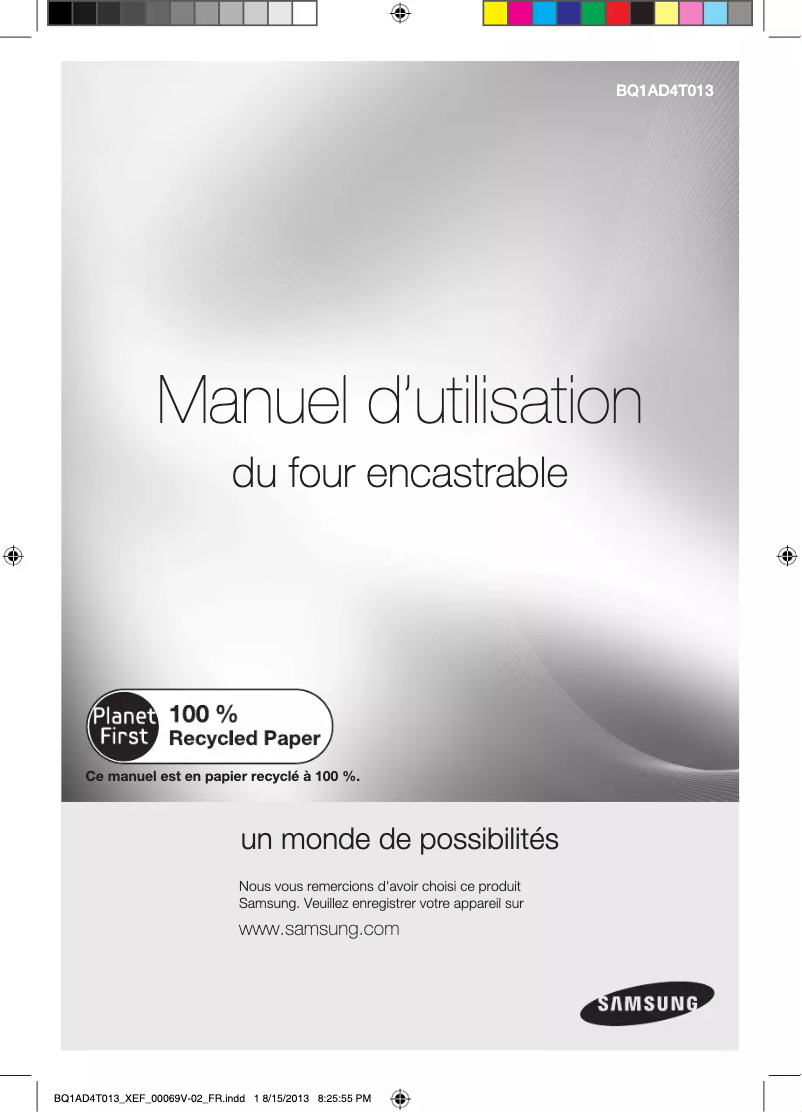 Page 1 de la notice Manuel utilisateur Samsung BQ1AD4T013/XEF