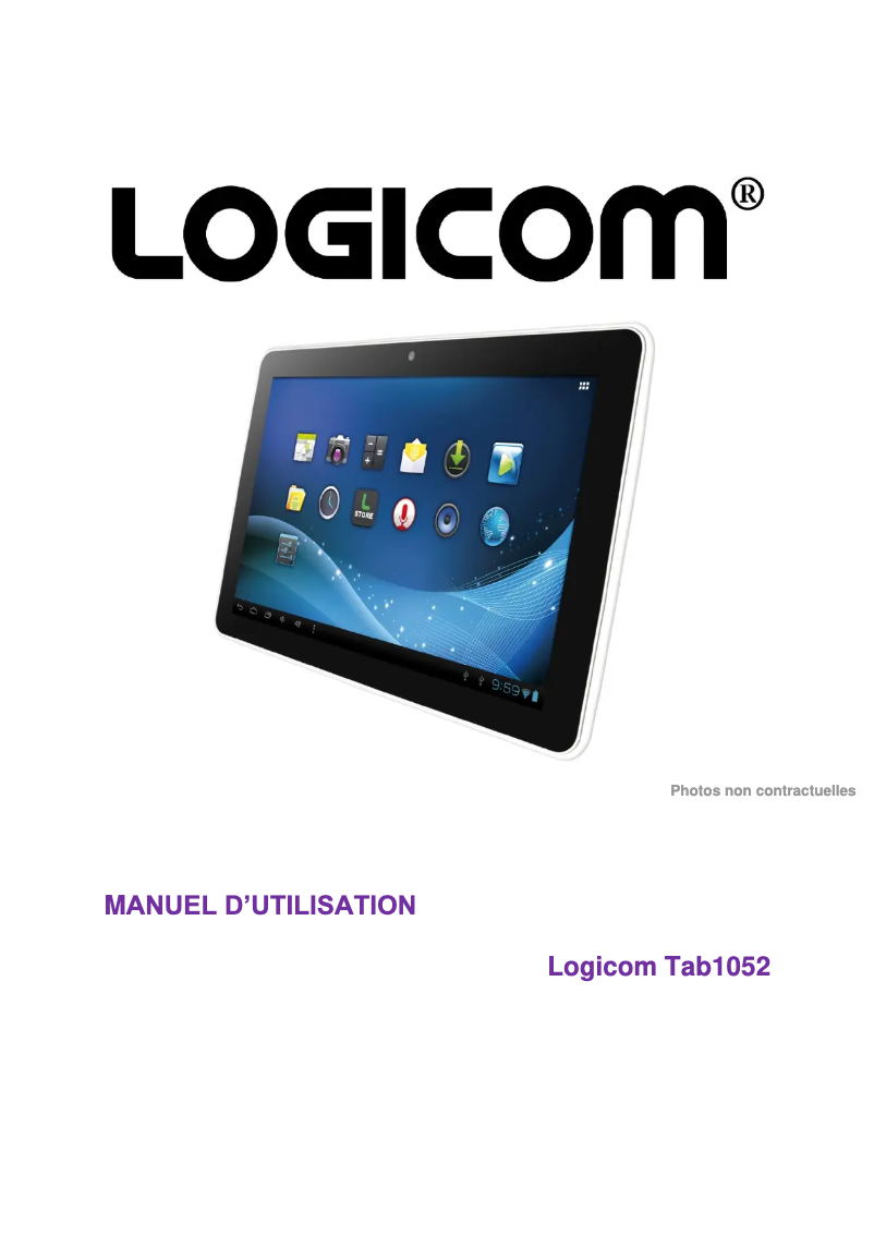 Page n°1 - Manuel utilisateur Logicom TAB 1052