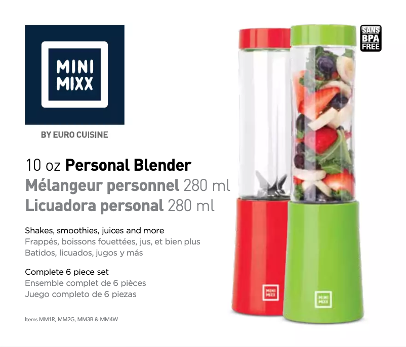 Page 1 de la notice Manuel utilisateur Euro Cuisine MM1R