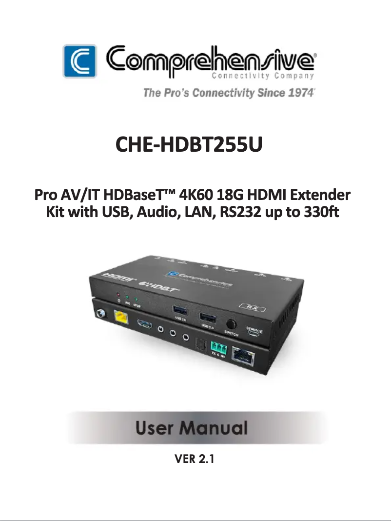 Page 1 de la notice Manuel utilisateur Comprehensive CHE-HDBT255U