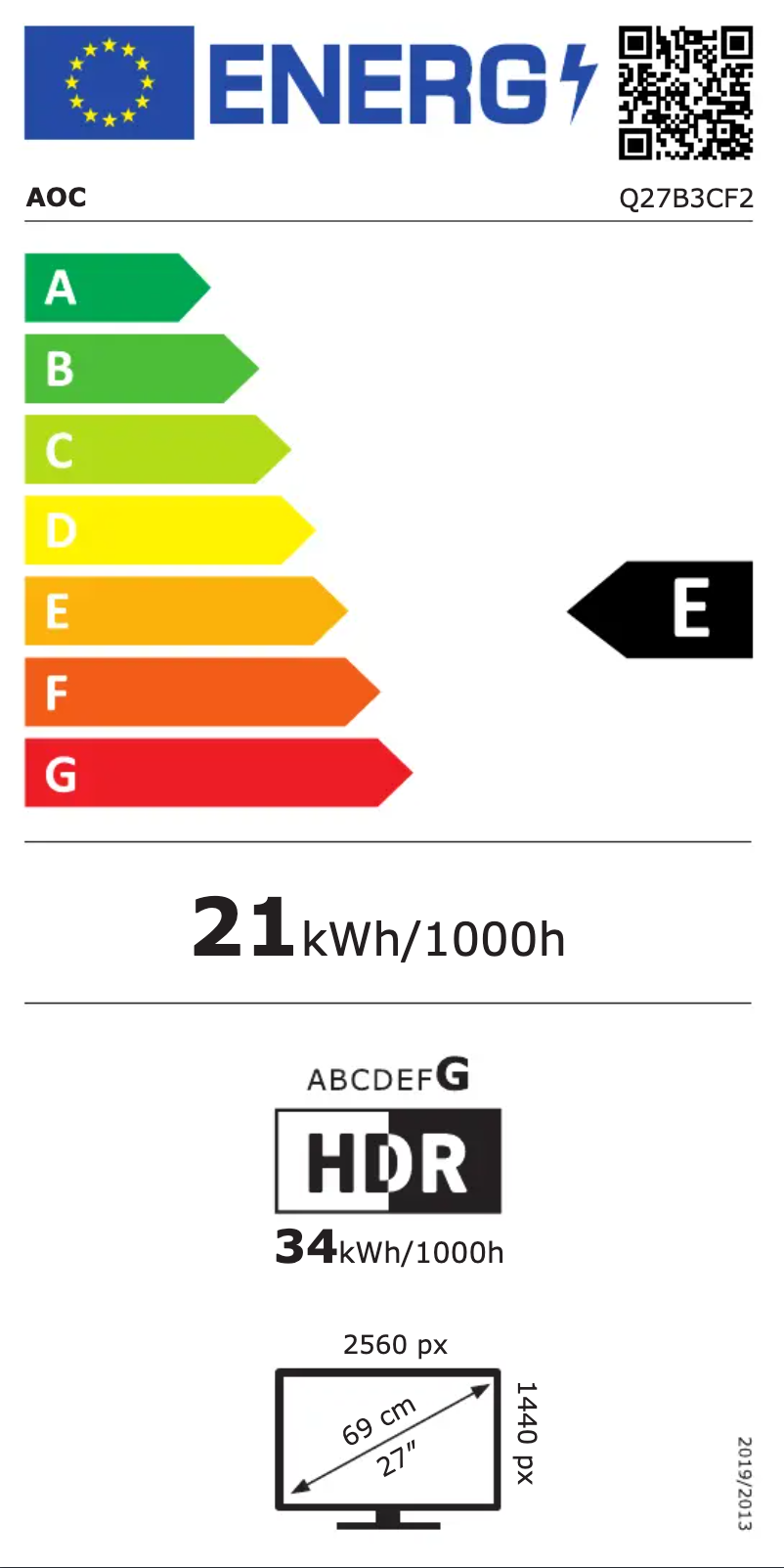 Page n°1 - Label énergétique AOC Q27B3CF2