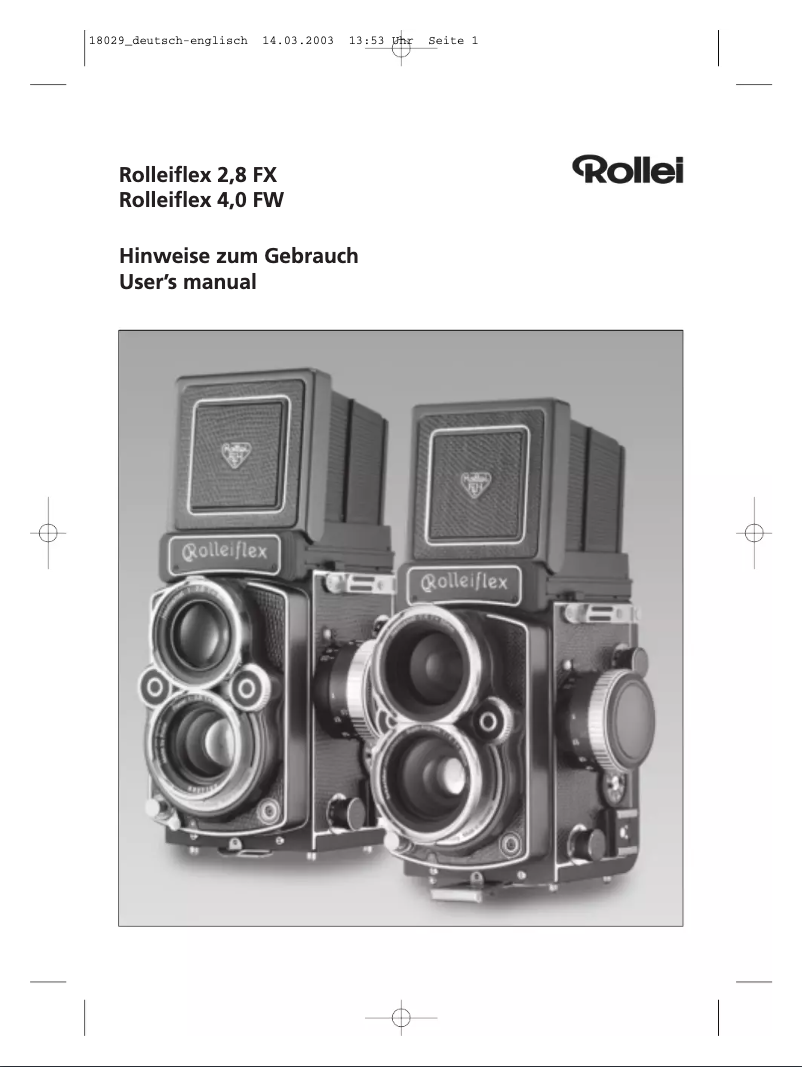 Image de la première page du manuel de l'appareil flex 2.8 FX