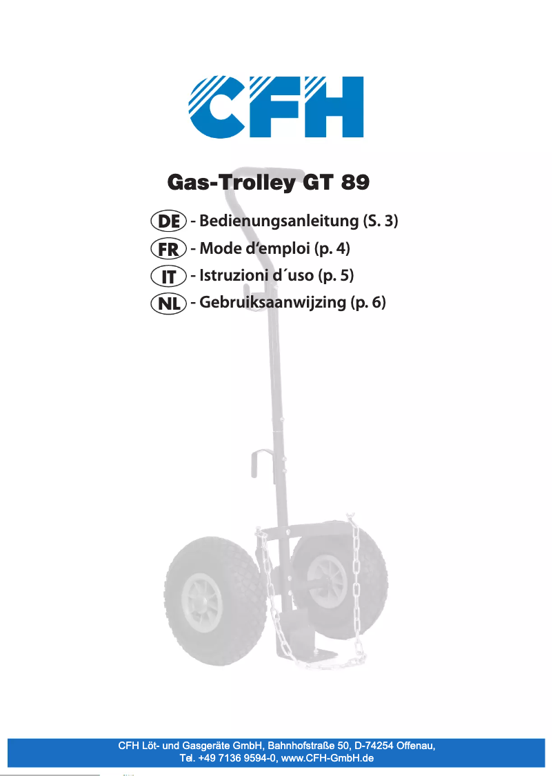 Page 1 de la notice Manuel utilisateur CFH GT 89