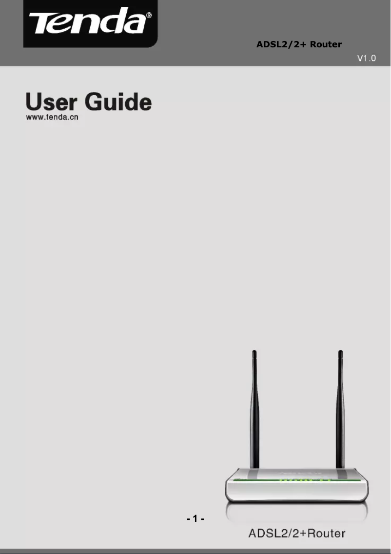 Image de la première page du manuel de l'appareil ADSL2