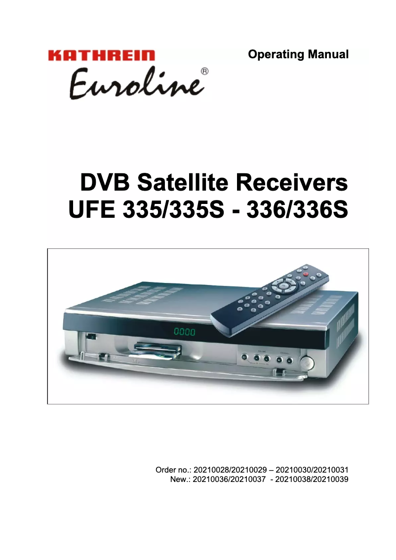 Page 1 de la notice Manuel utilisateur Kathrein UFE 336 CI