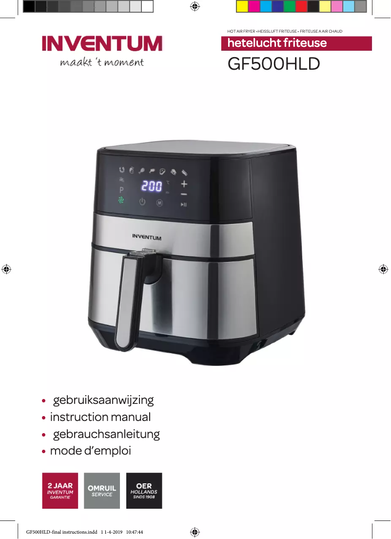 Image de la première page du manuel de l'appareil GF500HLD