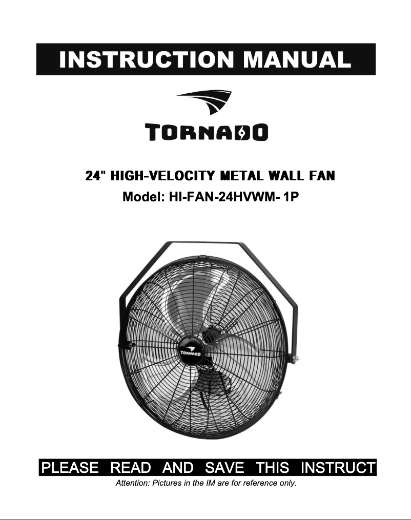 Page 1 de la notice Manuel utilisateur Tornado HI-FAN-24HVWM-1P
