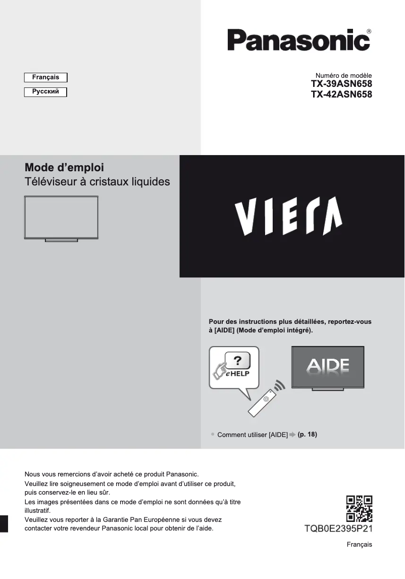 Página 1 del manual Manual de usuario Panasonic TX-39ASN658