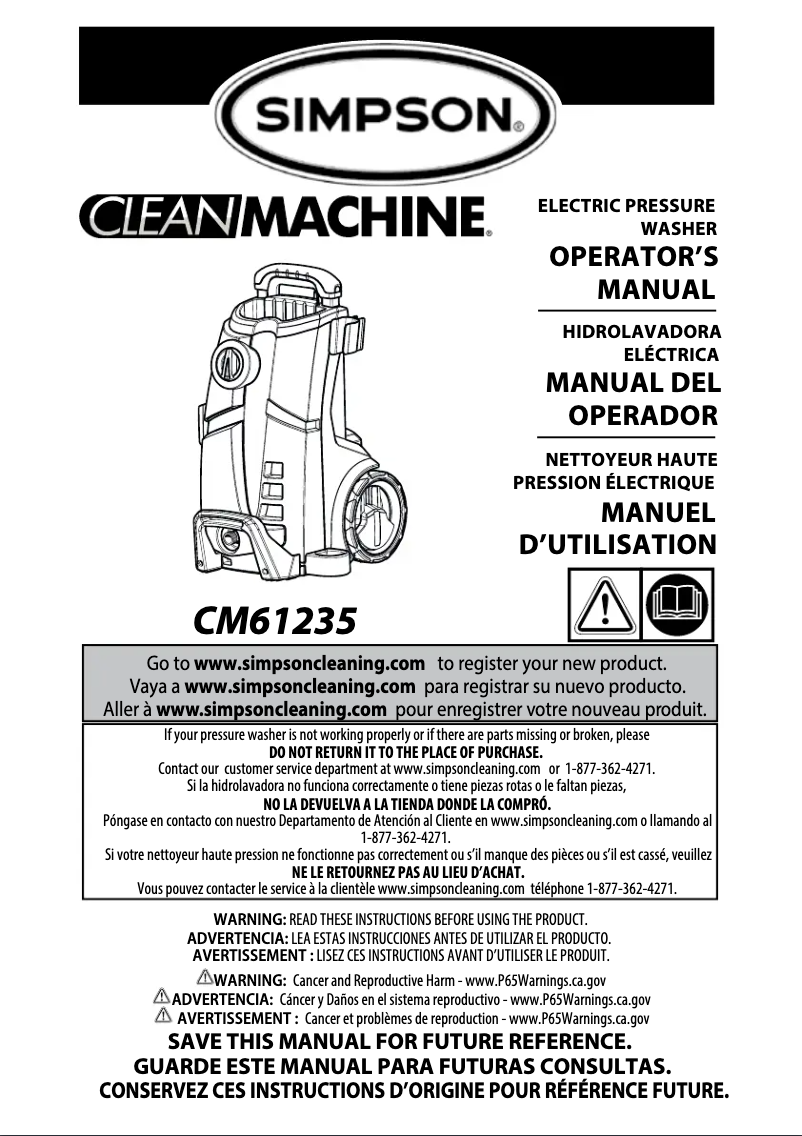 Page n°1 - Manuel utilisateur Simpson CM61235