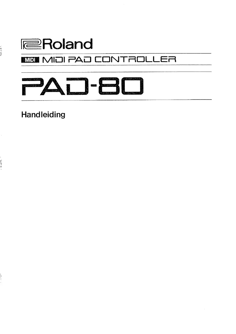 Page 1 de la notice Manuel utilisateur Roland PAD-80