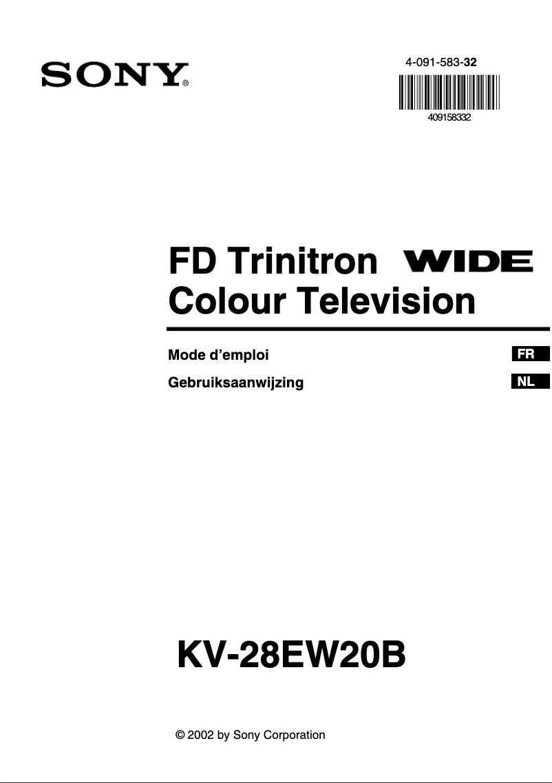 Page 1 de la notice Manuel utilisateur Sony KV-28EW20