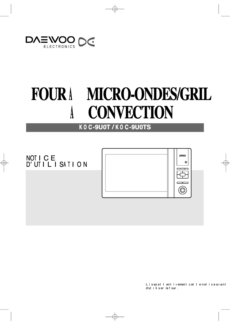 Page 1 de la notice Manuel utilisateur Daewoo KOC-9U0TSL