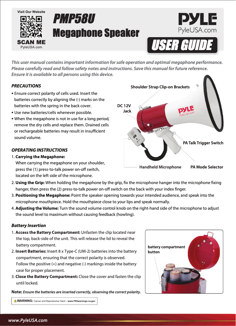 Image de la première page du manuel de l'appareil PMP58U