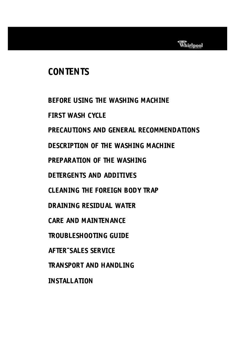 Página 1 del manual Manual de usuario Whirlpool AWT 2289