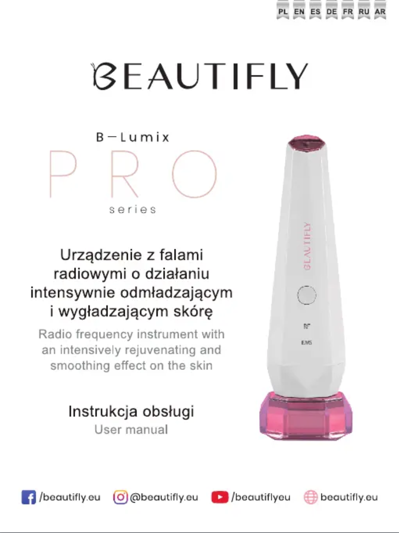 Page 1 de la notice Manuel utilisateur Beautifly B-Lumix Pro