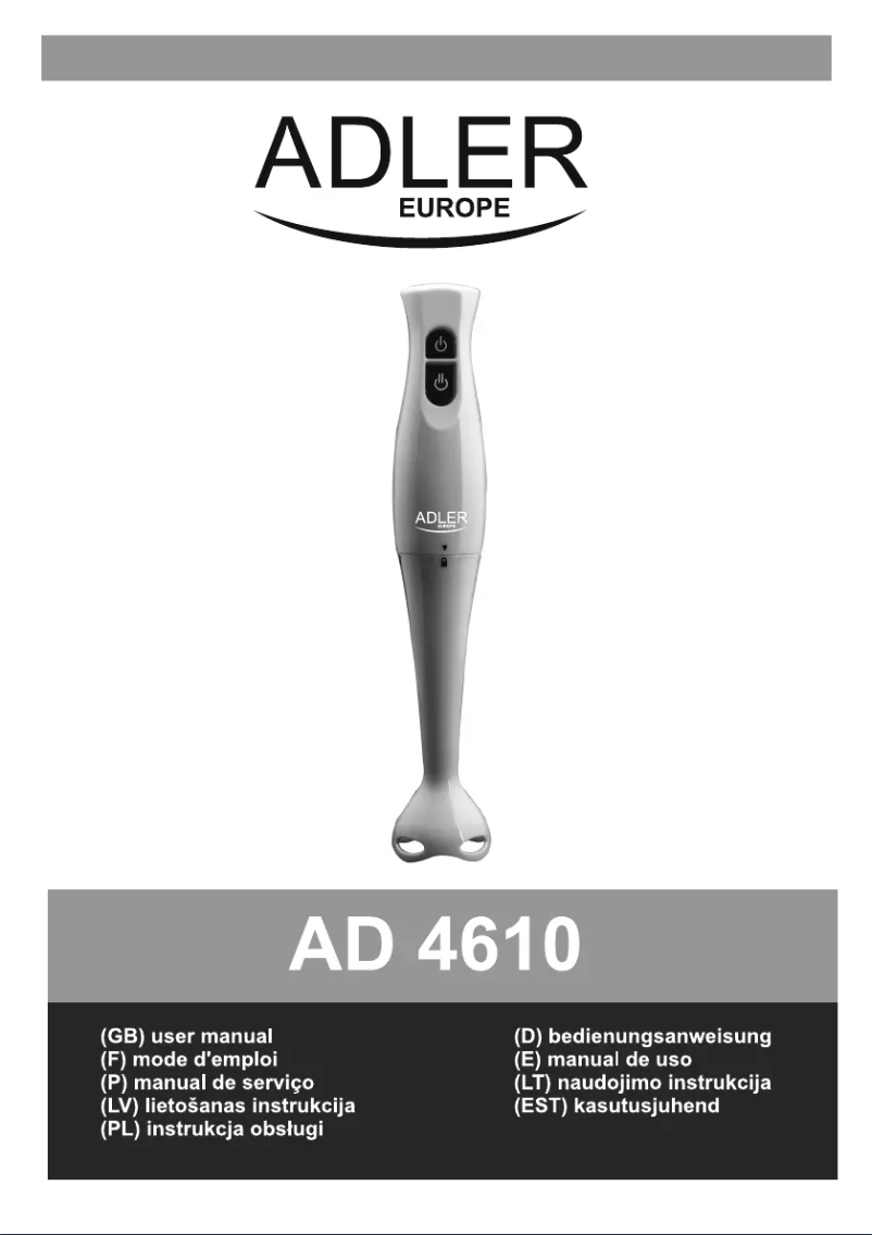 Image de la première page du manuel de l'appareil AD 4610