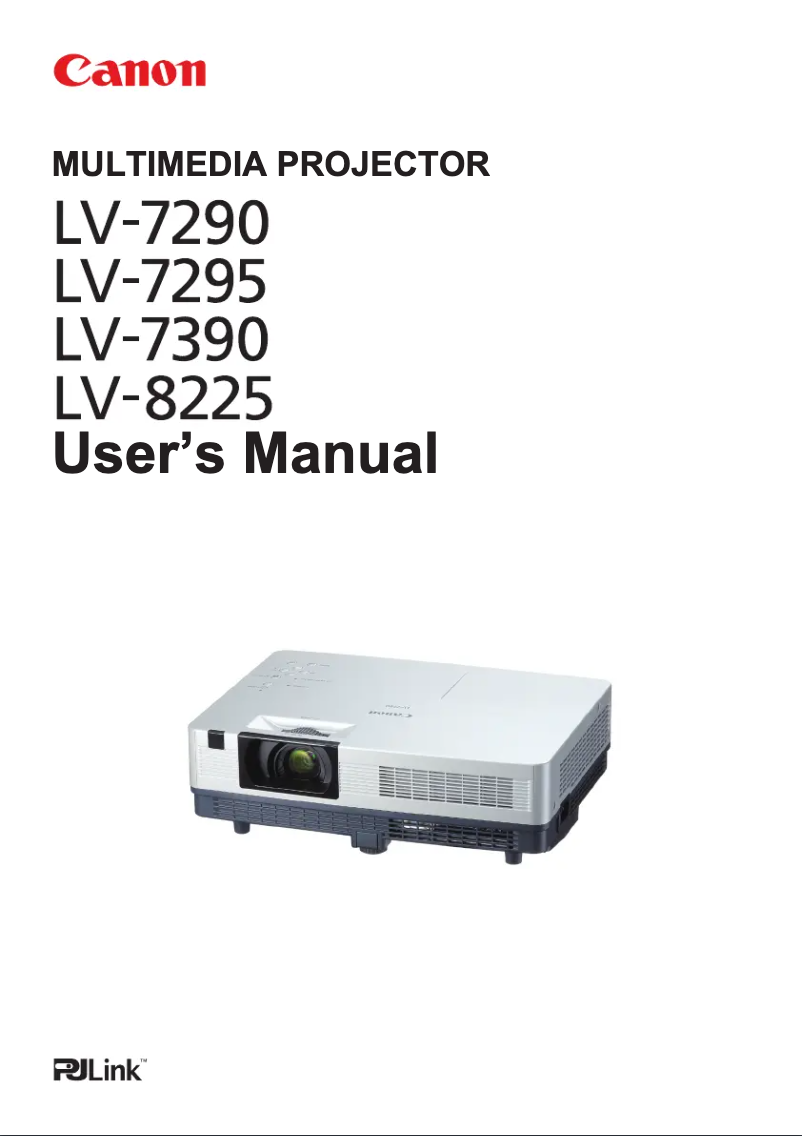 Page n°1 - Manuel utilisateur Canon LV 7295