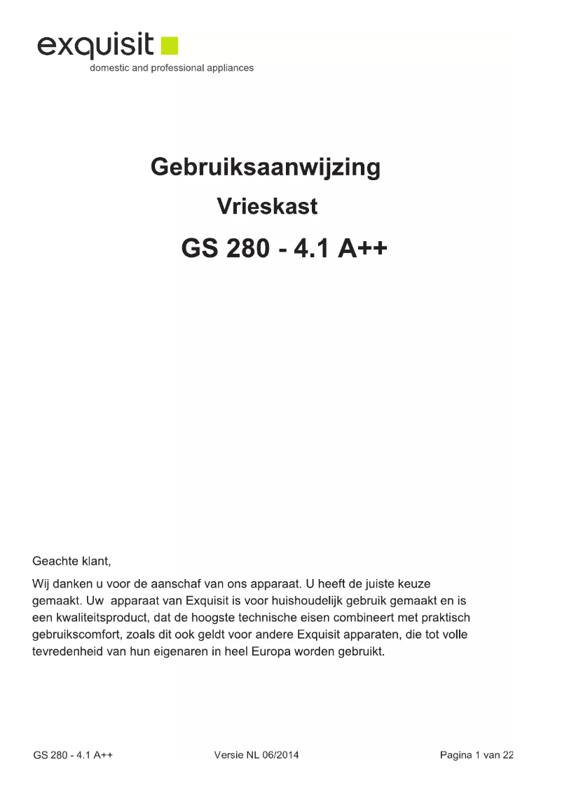 Page 1 de la notice Manuel utilisateur Exquisit GS 280-4.1 A