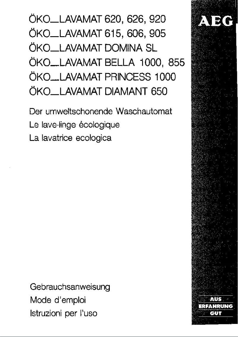 Page 1 de la notice Manuel utilisateur AEG Lavamat 615