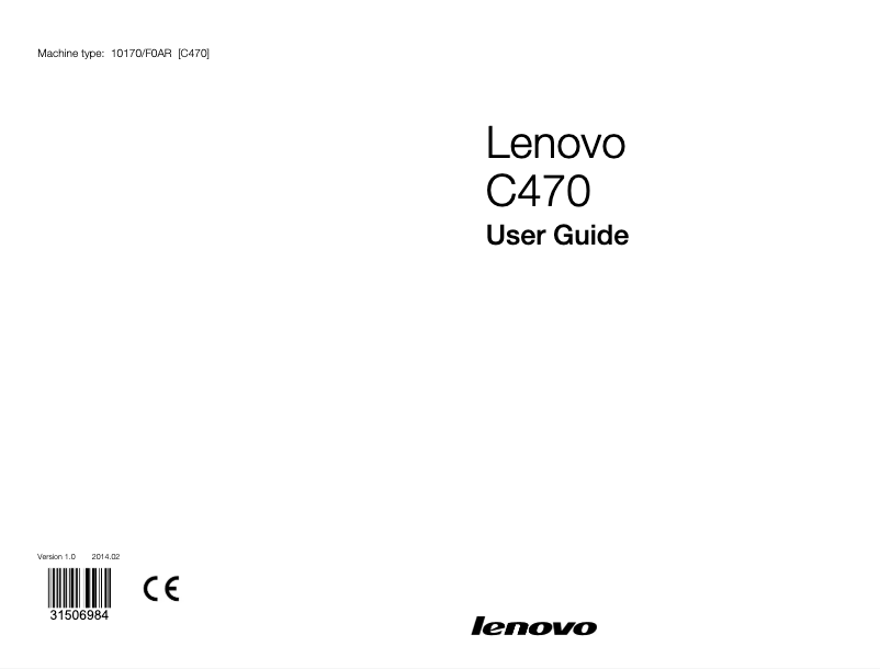 Page 1 de la notice Manuel utilisateur Lenovo IdeaCentre C470