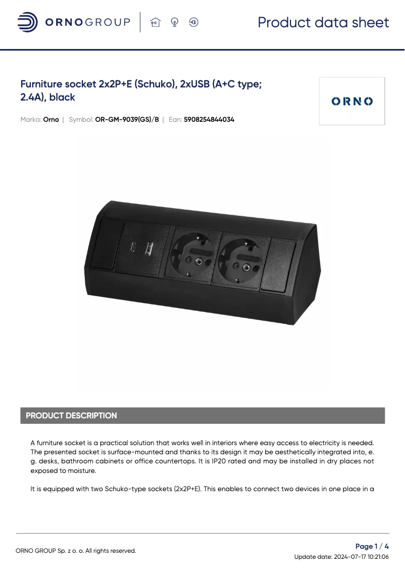 Image de la première page du manuel de l'appareil OR-GM-9039