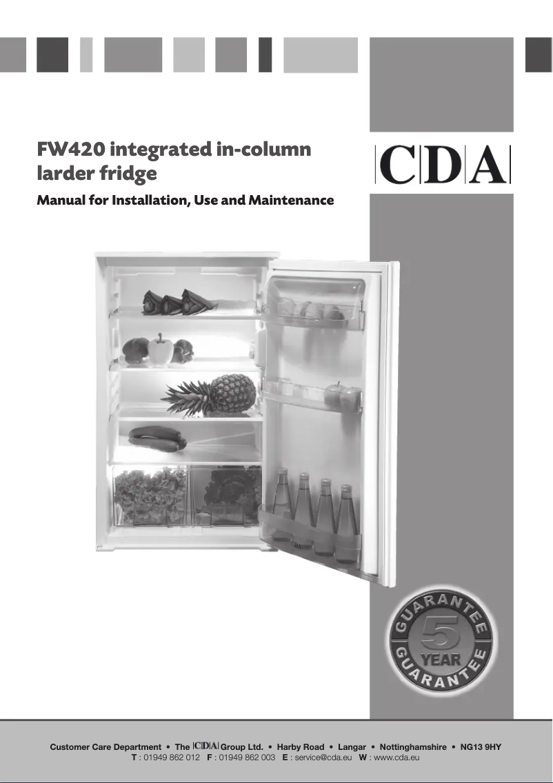 Page n°1 - Manuel utilisateur CDA FW420