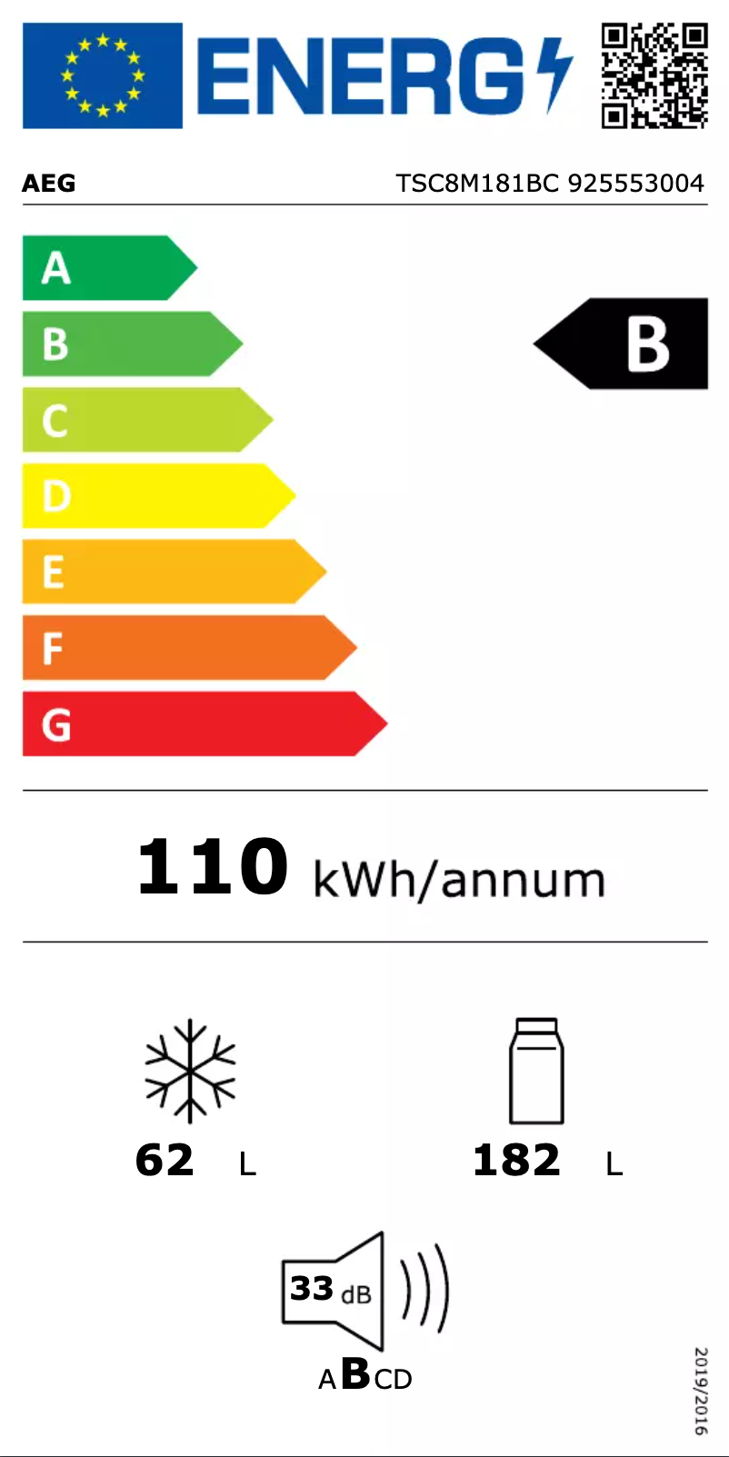 Página 1 del manual Etiqueta energética AEG TSC8M181BC
